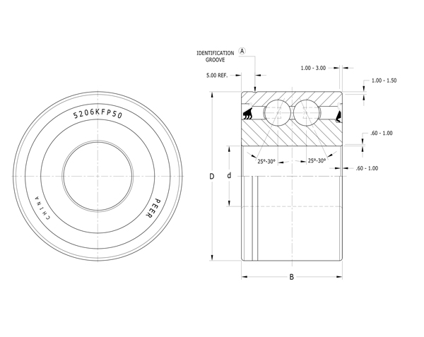 Подшипник PEER 5206KFP50