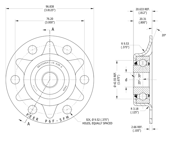 Подшипник PEER BB205KRP2-1603-FM