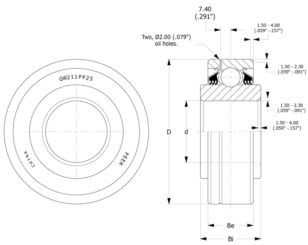 Подшипник PEER GW211PP25