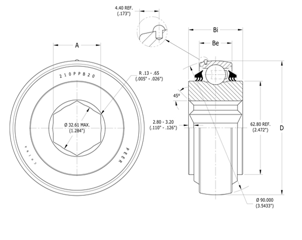 Подшипник PEER 210PPB20